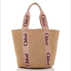 Chloe - Chloe Woody Large Basket Tote Color: Tan Rose